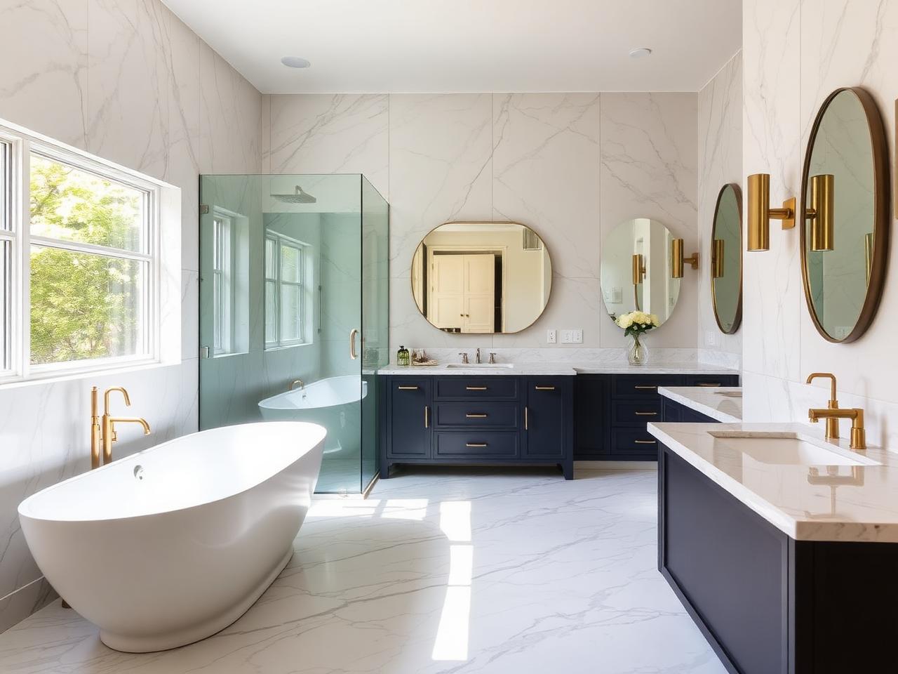 Luxury Williamsburg primary bath after K&Y remodel